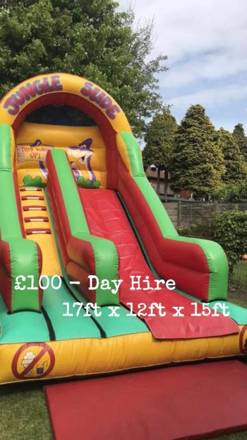 17ft x12ft x15ft large bouncy castle with a slide.